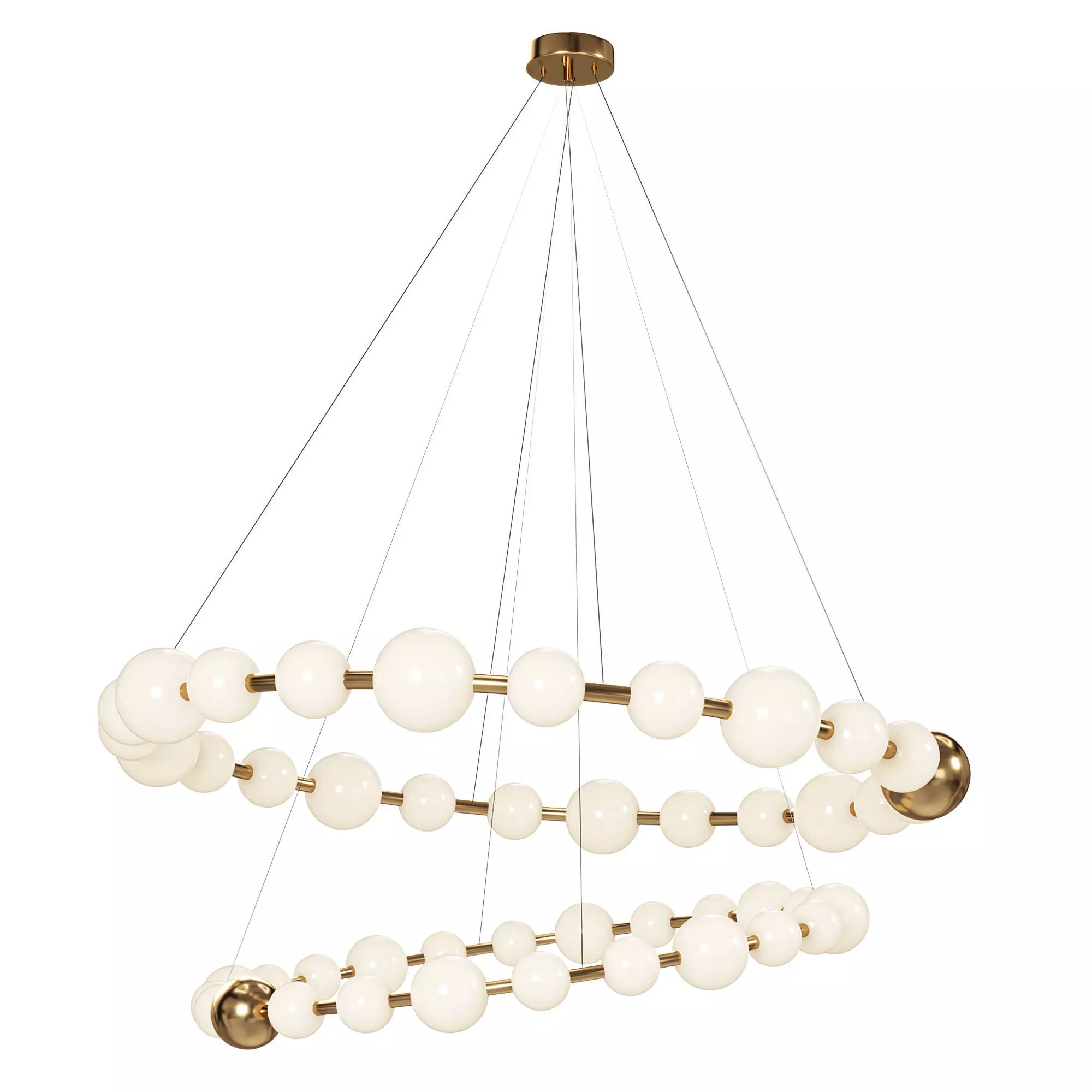 Acrylic Pearls 1 Chandelier set 3D model_0