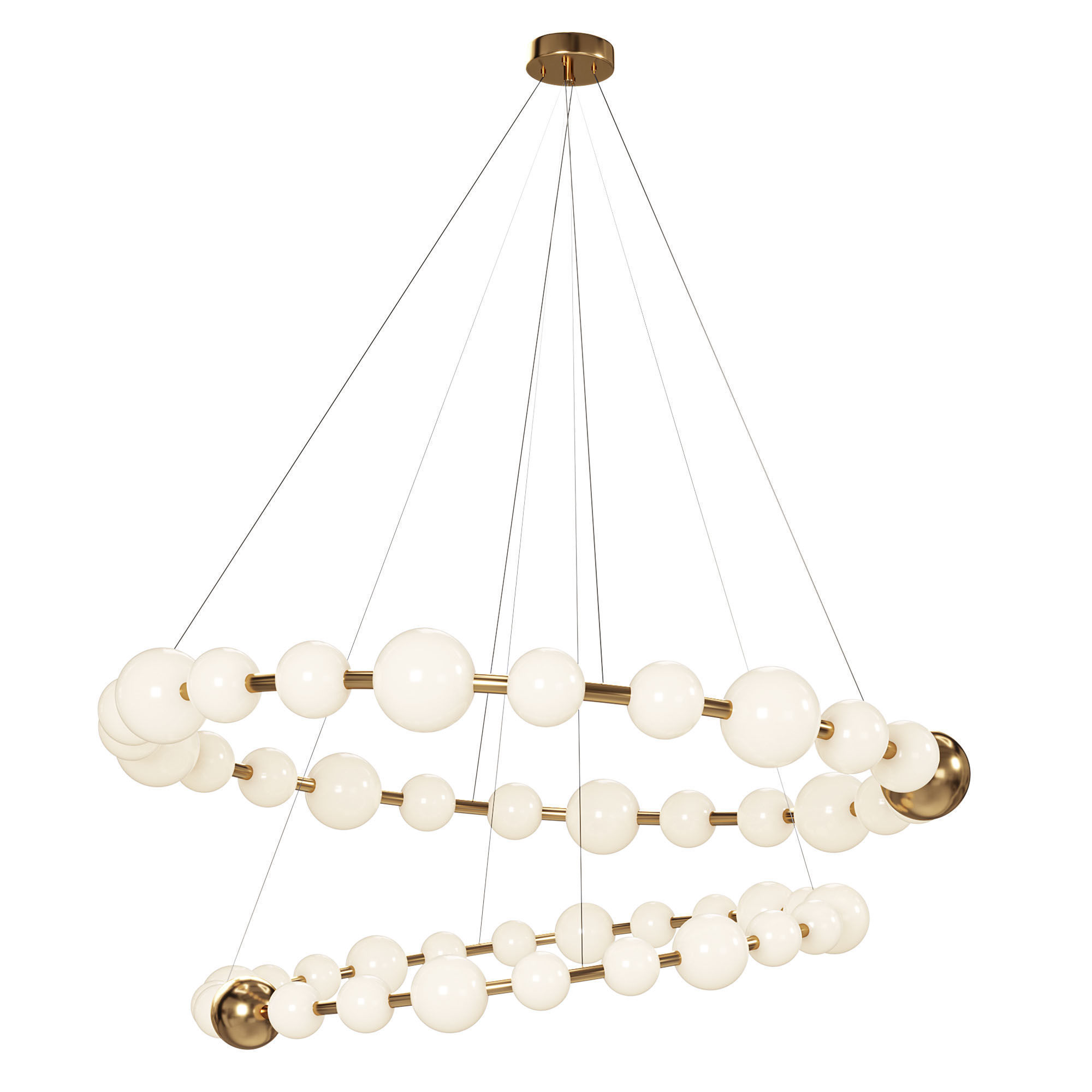 Acrylic Pearls 1 Chandelier set 3D model_7
