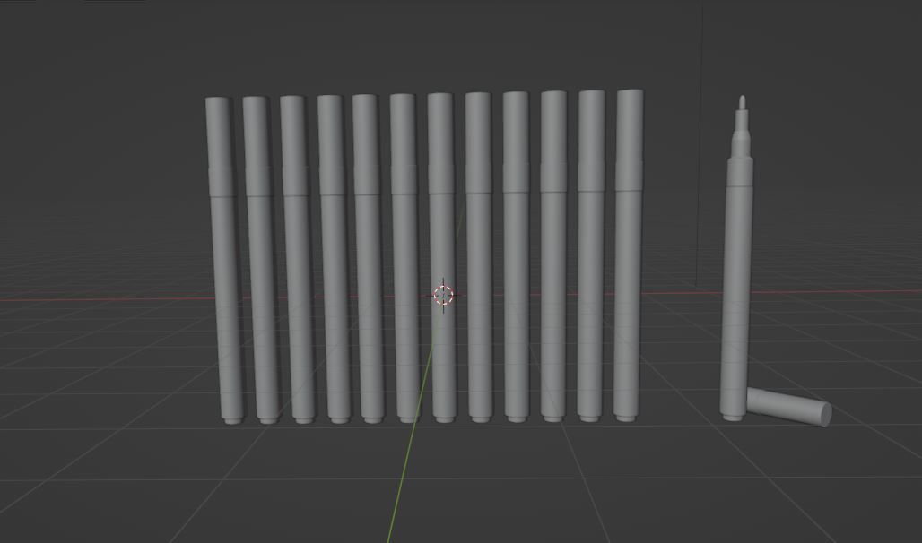 Double Line Pen 3D model_10