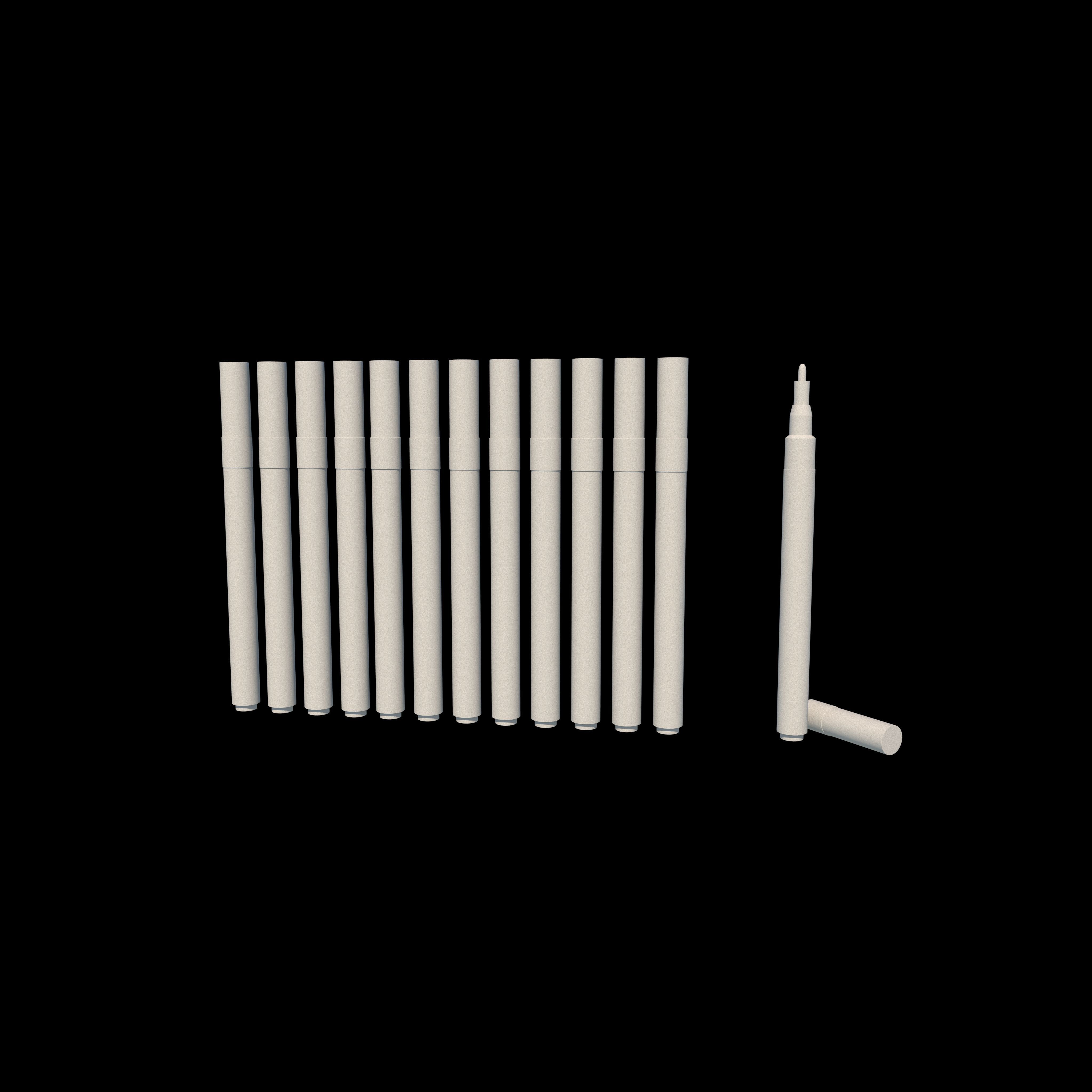 Double Line Pen 3D model_6