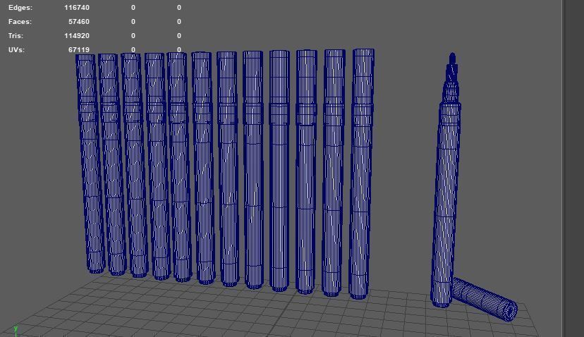 Double Line Pen 3D model_4