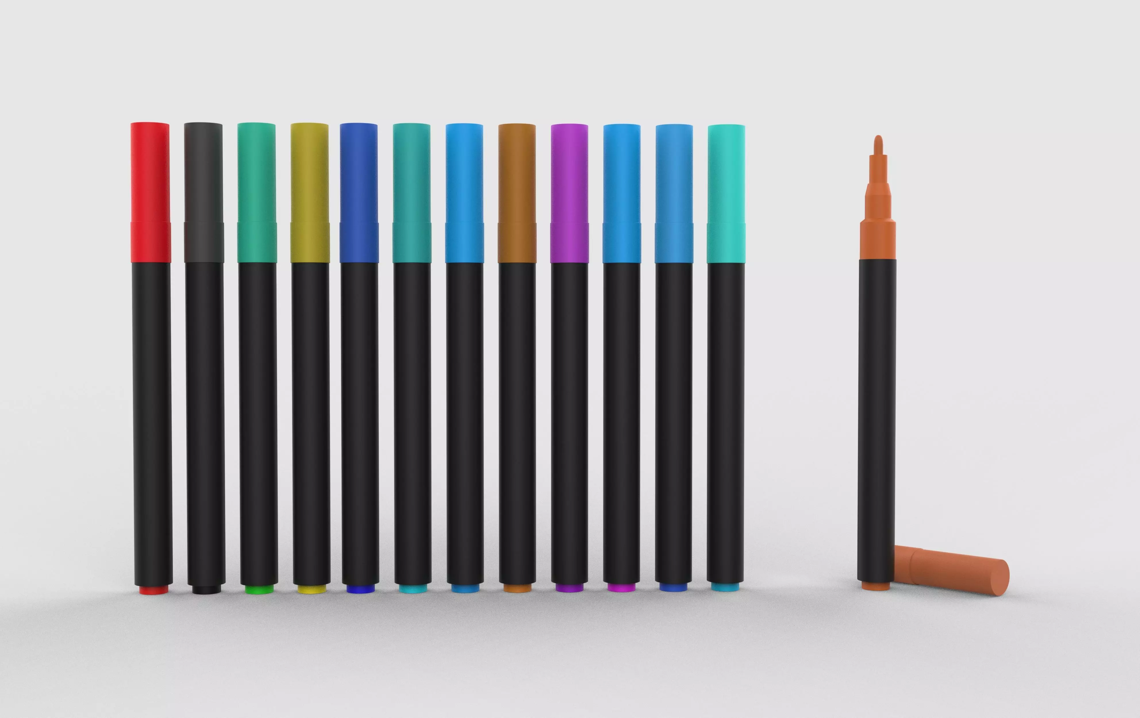 Double Line Pen 3D model_0