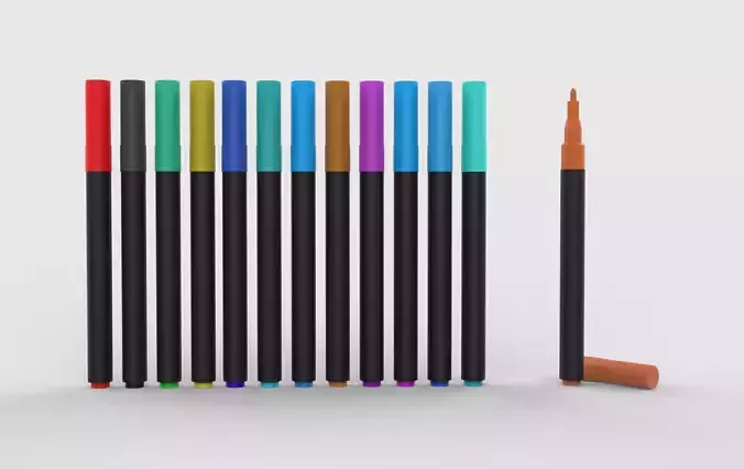 Double Line Pen 3D model