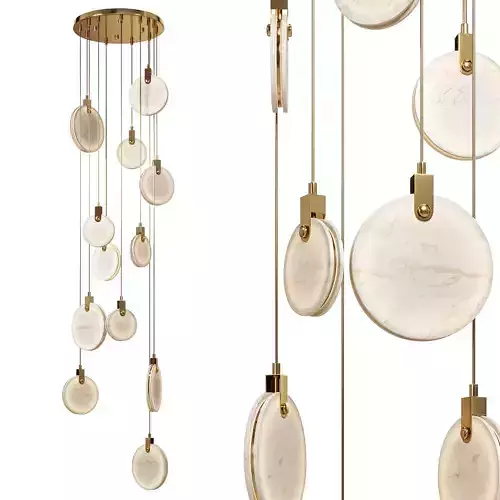 Moon Shadow Marble Chandelier 3D model