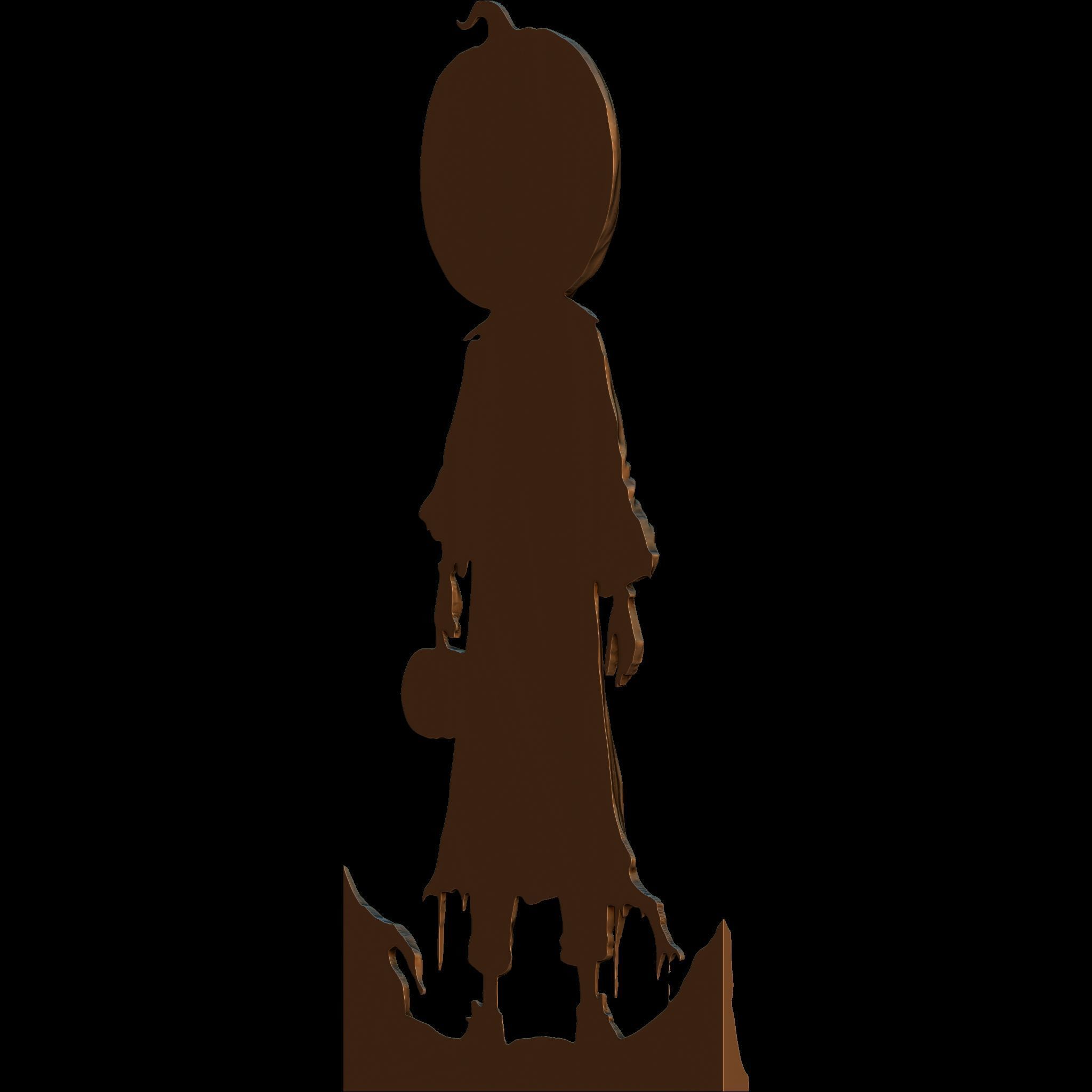 The Halloween Wandering Pumpkin STL file for 3d Printing or CNC 3D print model_5