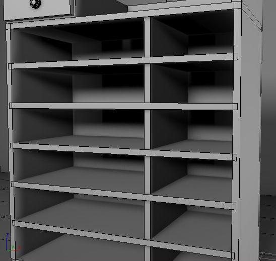 cupboard furniture Low-poly 3D model_12