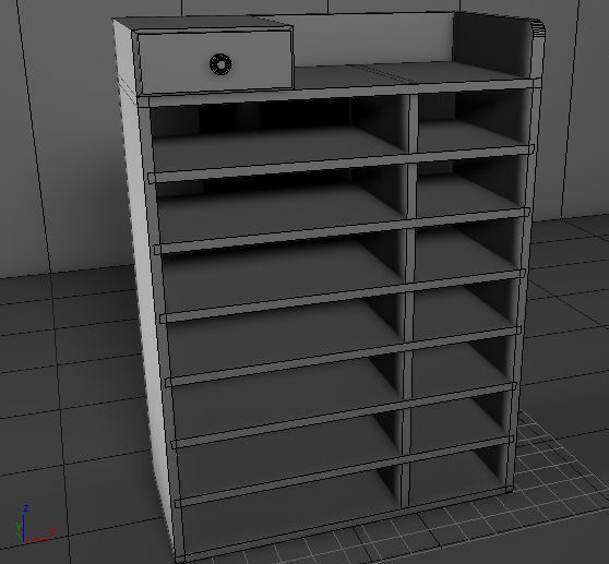 cupboard furniture Low-poly 3D model_6
