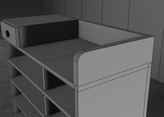 cupboard furniture Low-poly 3D model_8