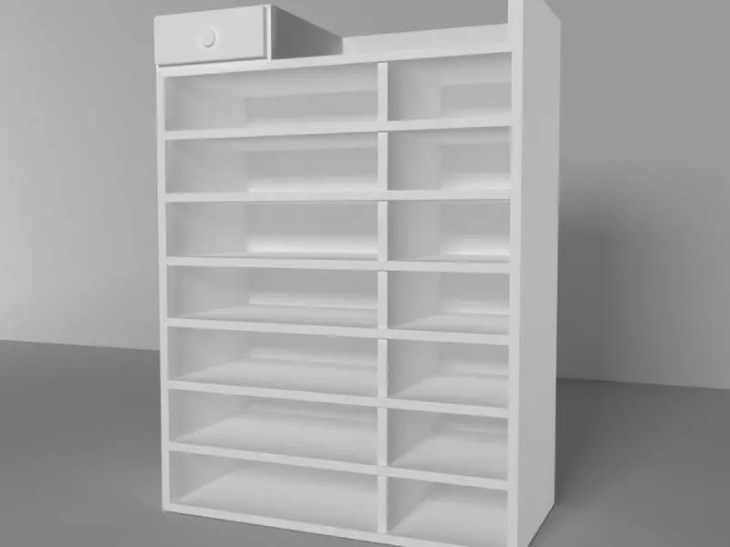 cupboard furniture Low-poly 3D model_0