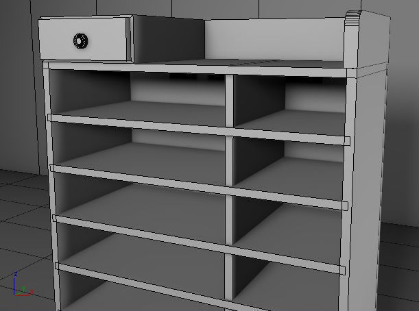 cupboard furniture Low-poly 3D model_3