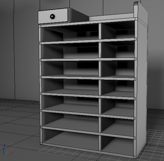 cupboard furniture Low-poly 3D model_1
