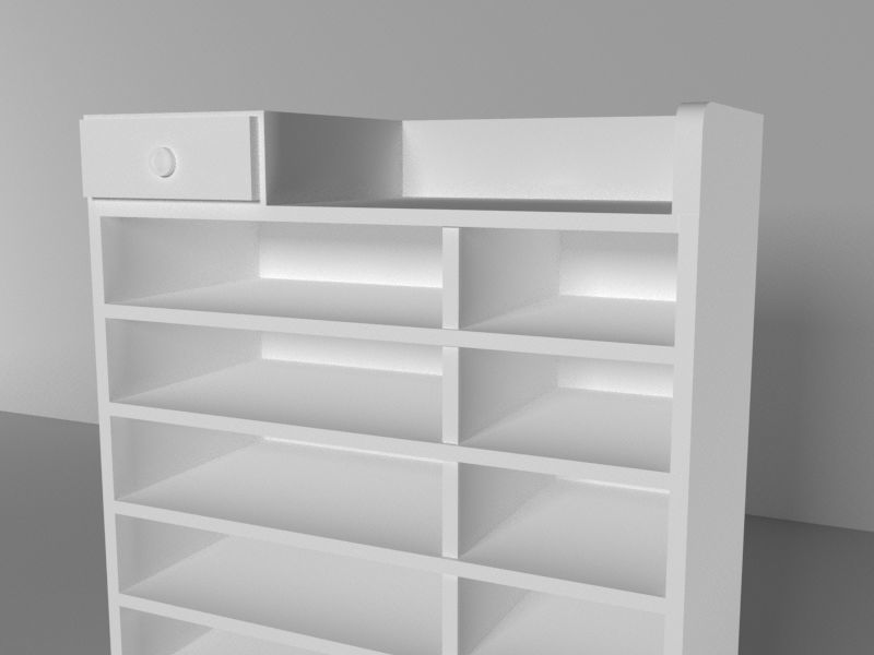 cupboard furniture Low-poly 3D model_13