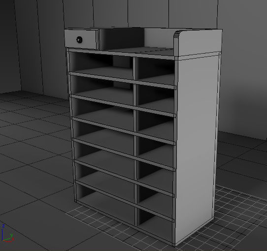 cupboard furniture Low-poly 3D model_7