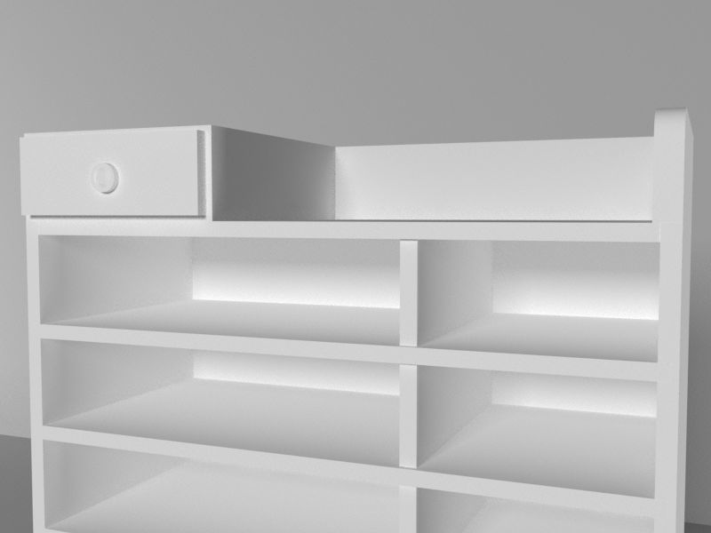 cupboard furniture Low-poly 3D model_2