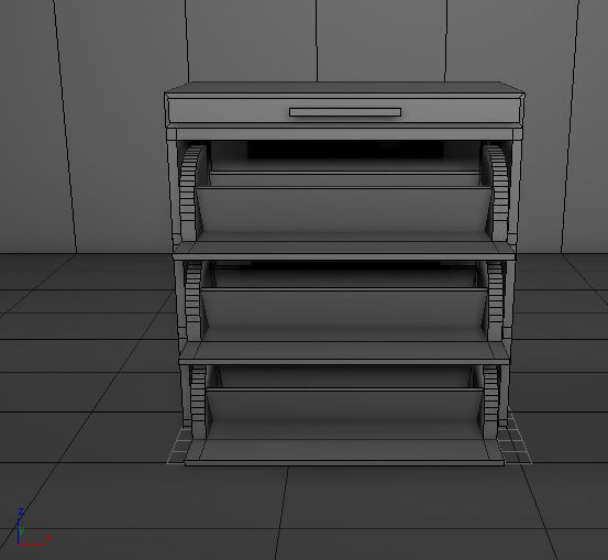 cupboard furniture Low-poly 3D model_5