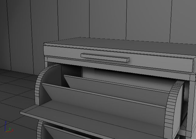 cupboard furniture Low-poly 3D model_8