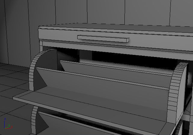 cupboard furniture Low-poly 3D model_3