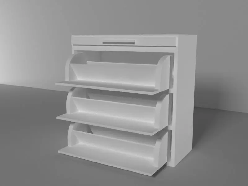 cupboard furniture Low-poly 3D model_0