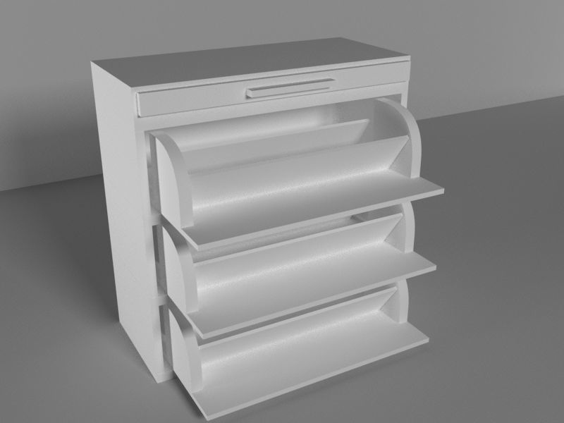 cupboard furniture Low-poly 3D model_4