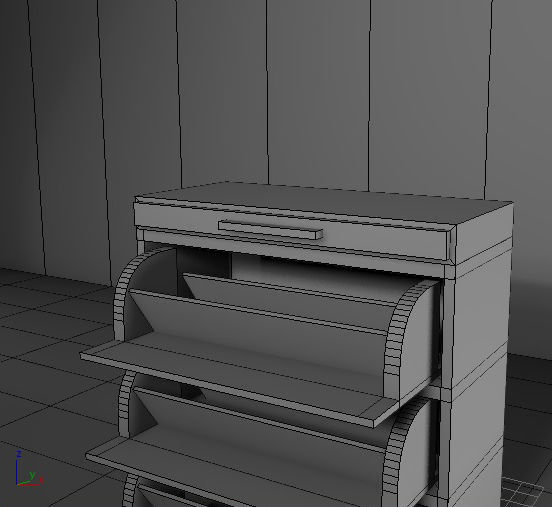 cupboard furniture Low-poly 3D model_6