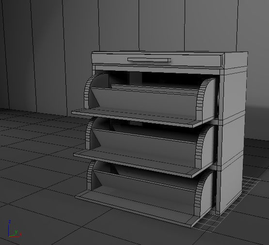 cupboard furniture Low-poly 3D model_1