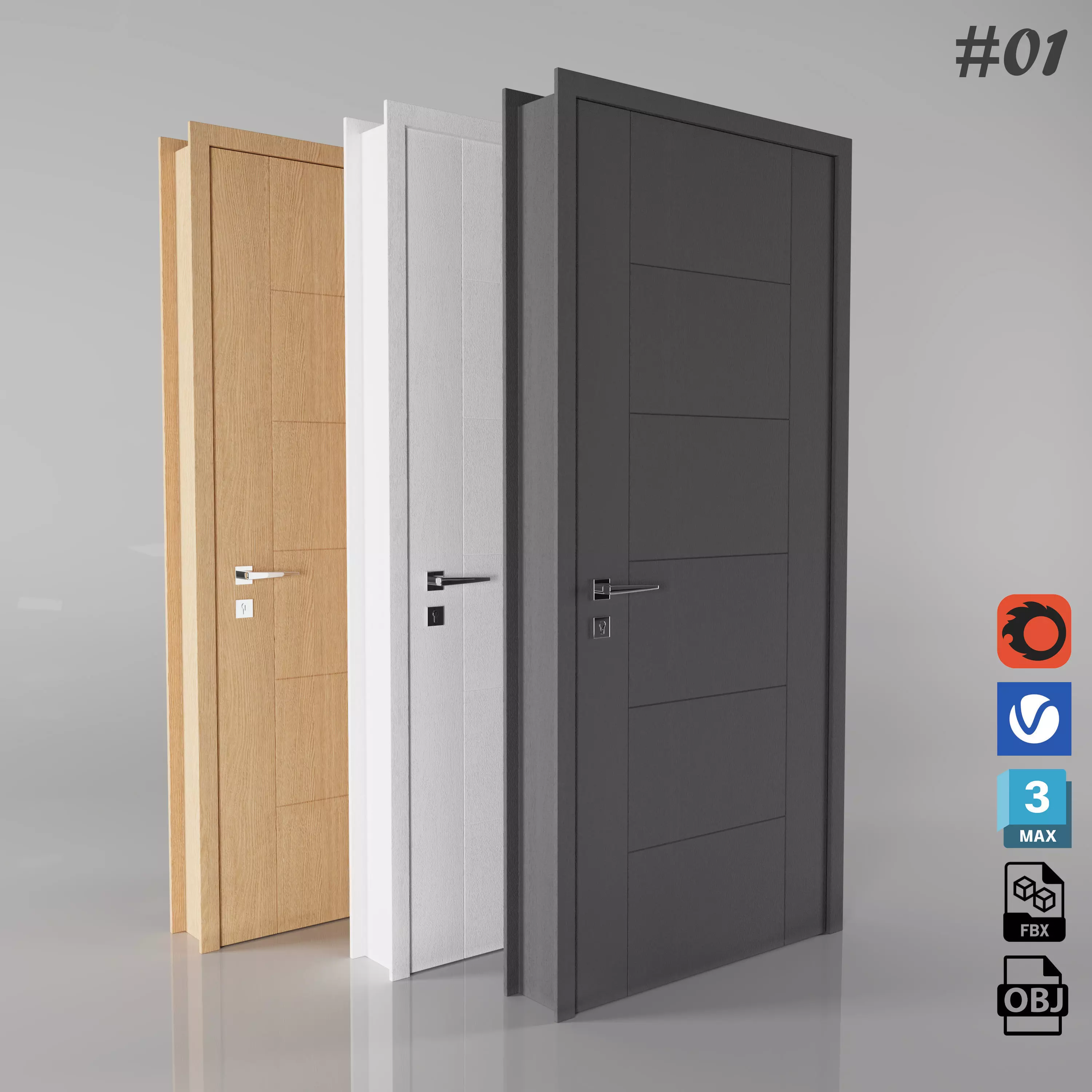 Interior Door Collection 001  3D model_0