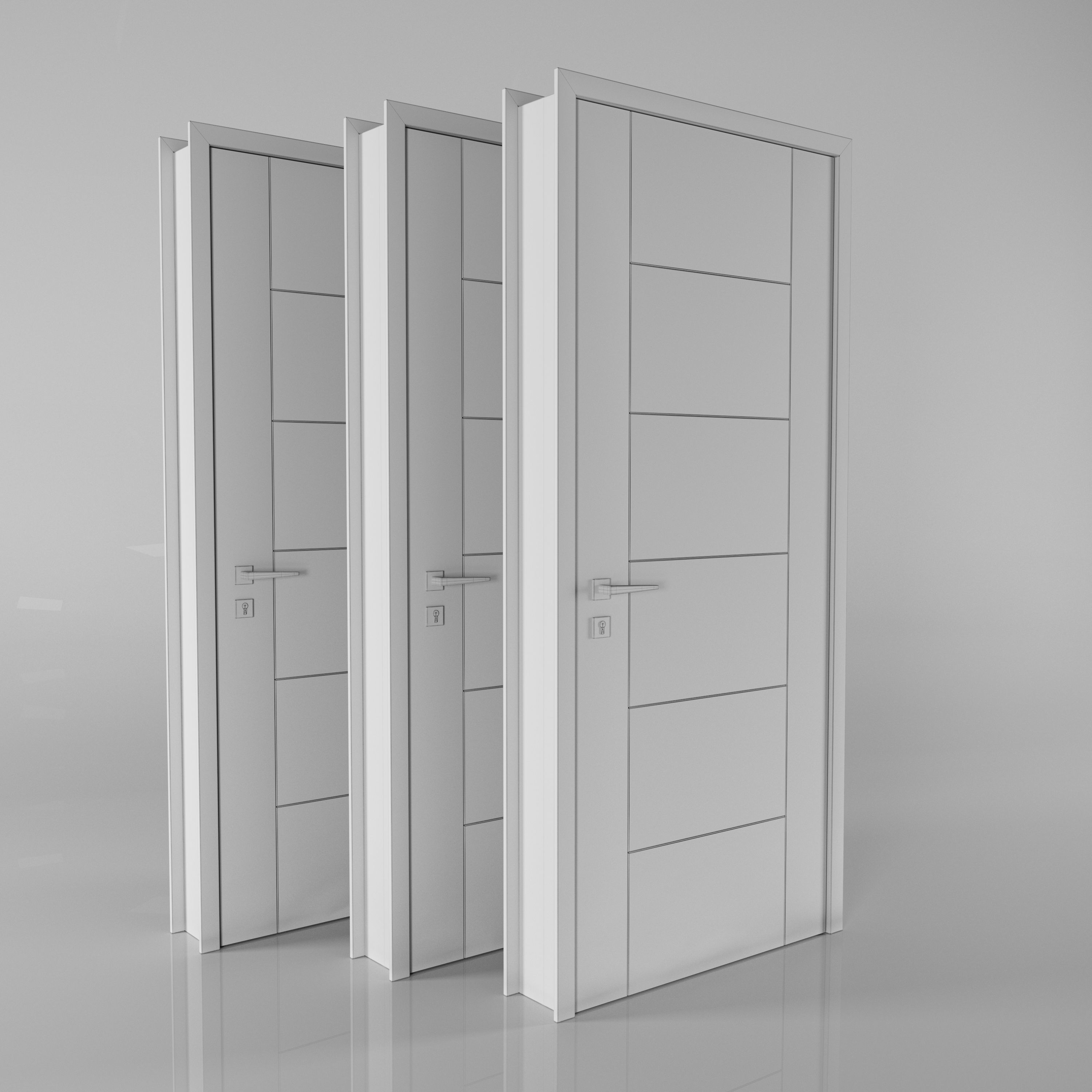 Interior Door Collection 001  3D model_4