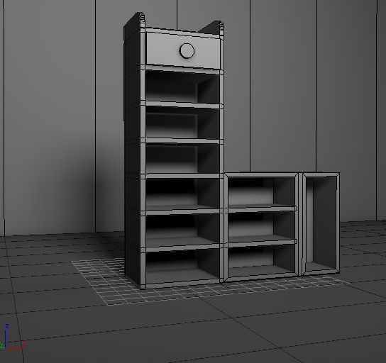 cupboard furniture Low-poly 3D model_5