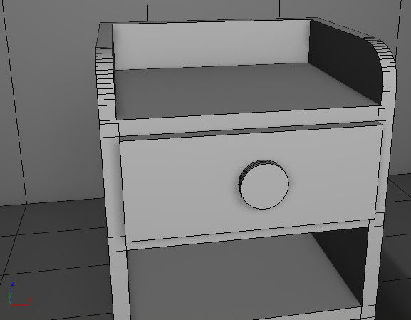 cupboard furniture Low-poly 3D model_7