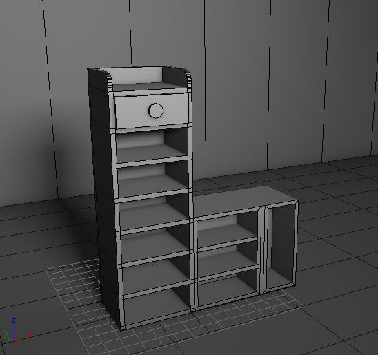 cupboard furniture Low-poly 3D model_1