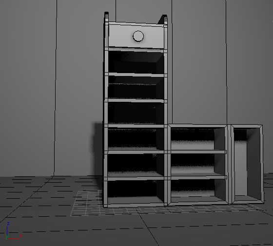 cupboard furniture Low-poly 3D model_3