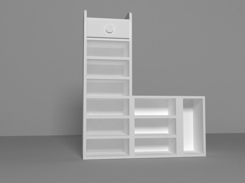 cupboard furniture Low-poly 3D model_4