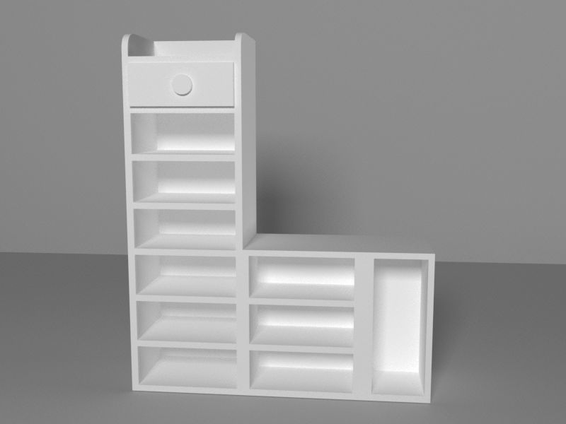 cupboard furniture Low-poly 3D model_2