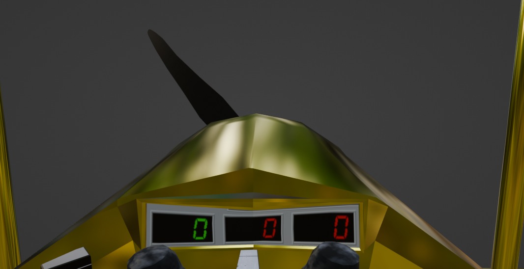 Golden Plane Low-poly 3D model_5