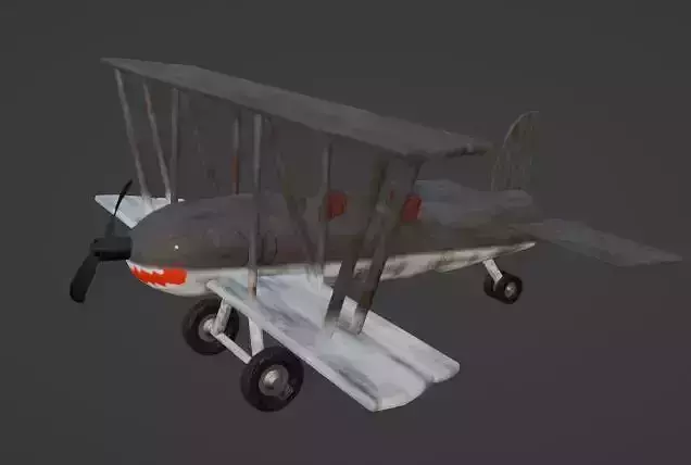 Shark Plane Low-poly 3D model