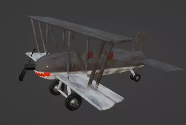 Shark Plane Low-poly 3D model_0