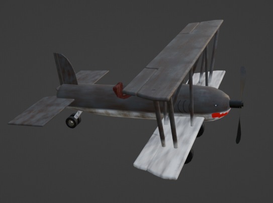 Shark Plane Low-poly 3D model_2