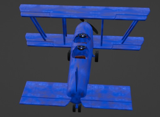 Blue Plane Low-poly 3D model_2