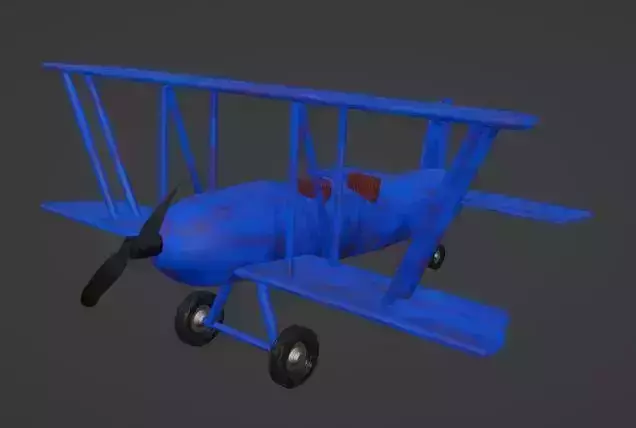Blue Plane Low-poly 3D model