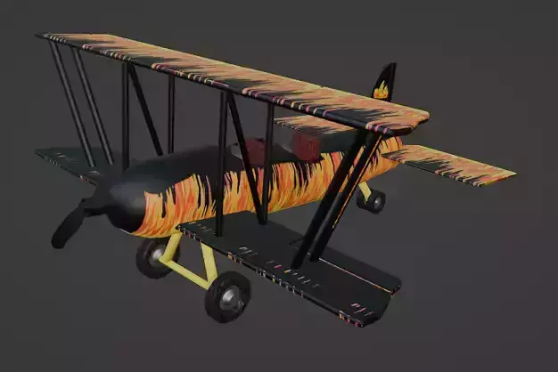 Fireplane Low-poly 3D model