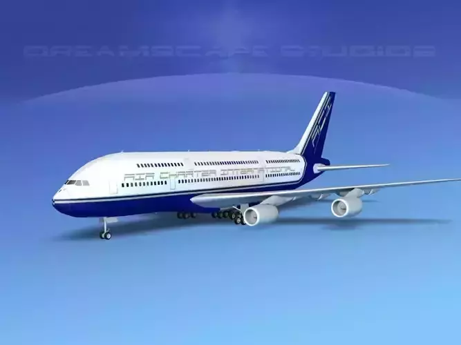 Airbus A380-800 Air Charter Intl 3D model Airbus A380-800 Air Charter Intl 3D model