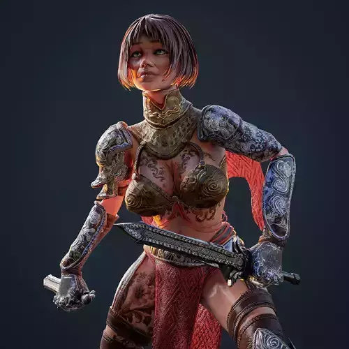 Woman Fighter - Eldaria Universe -  Unreal Engine 5 and Blender 