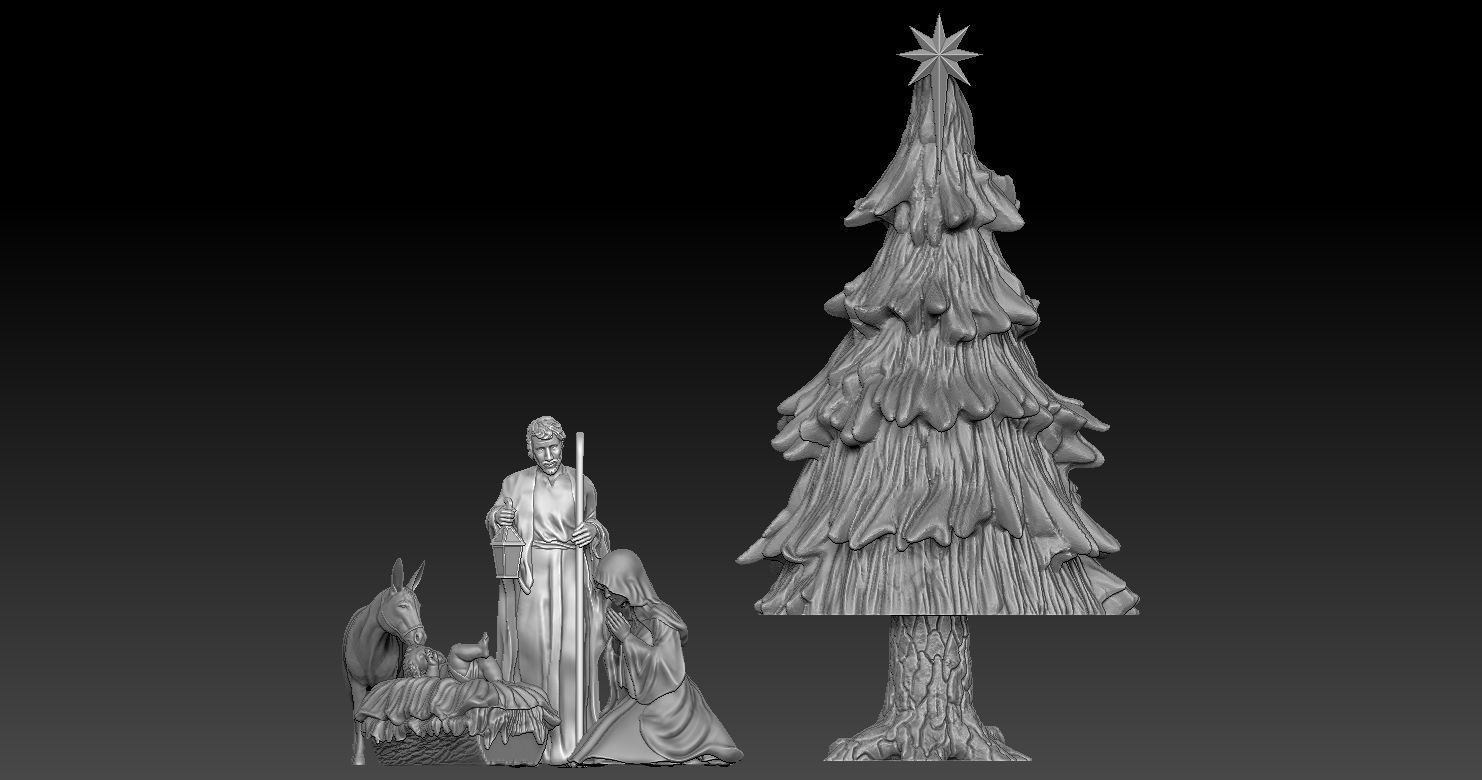 Nativity Crib figures 3D print model HOLY FAMILY STATUE 3D print model_10