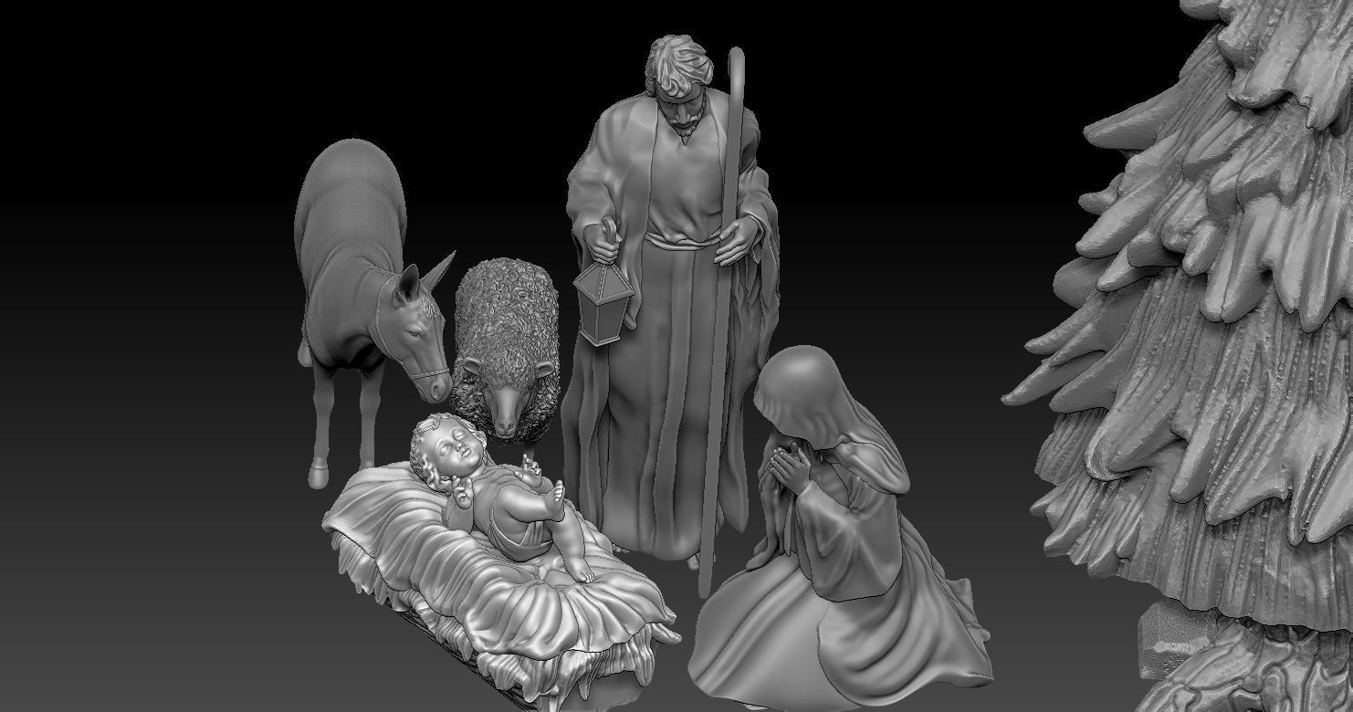 Nativity Crib figures 3D print model HOLY FAMILY STATUE 3D print model_46