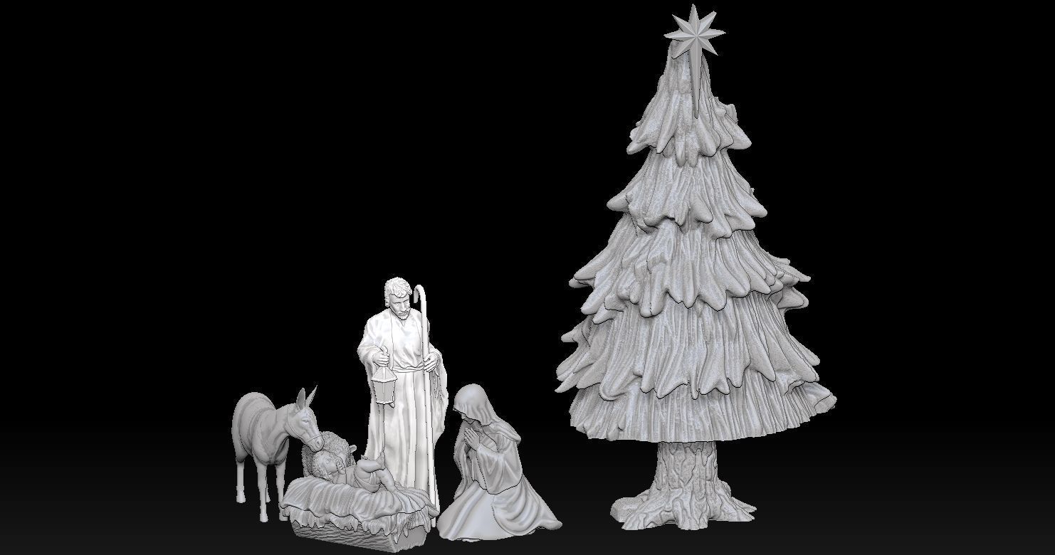 Nativity Crib figures 3D print model HOLY FAMILY STATUE 3D print model_38
