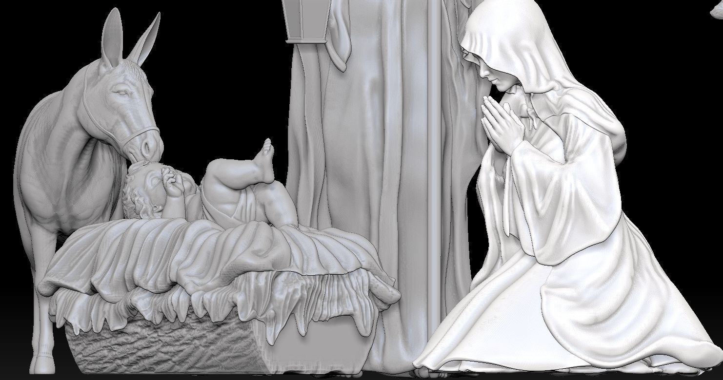 Nativity Crib figures 3D print model HOLY FAMILY STATUE 3D print model_35