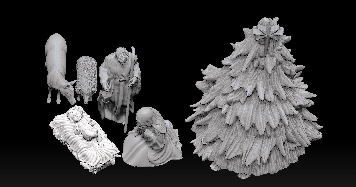 Nativity Crib figures 3D print model HOLY FAMILY STATUE 3D print model_7