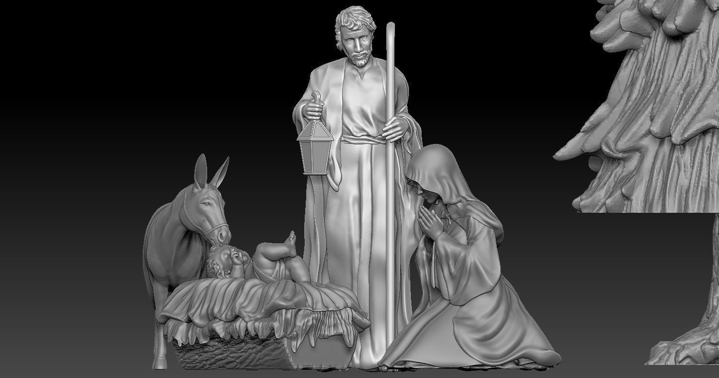 Nativity Crib figures 3D print model HOLY FAMILY STATUE 3D print model_42
