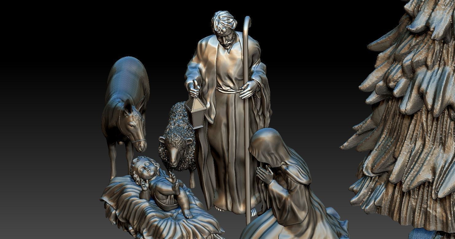 Nativity Crib figures 3D print model HOLY FAMILY STATUE 3D print model_45