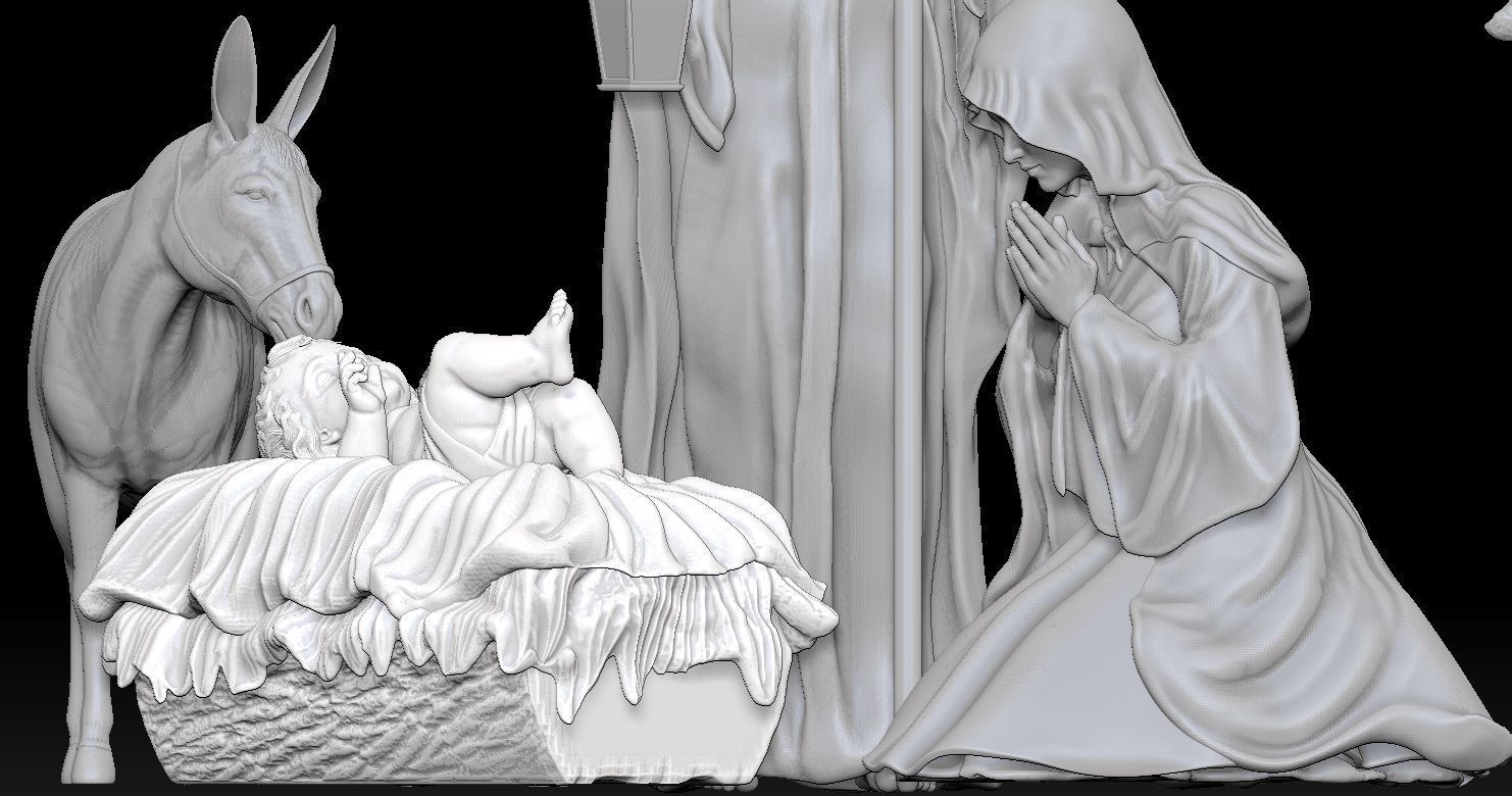 Nativity Crib figures 3D print model HOLY FAMILY STATUE 3D print model_37